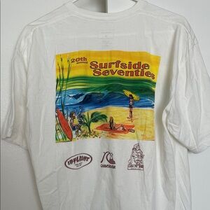 Quiksilver White Surfside Seventies Tee